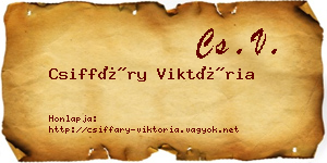 Csiffáry Viktória névjegykártya